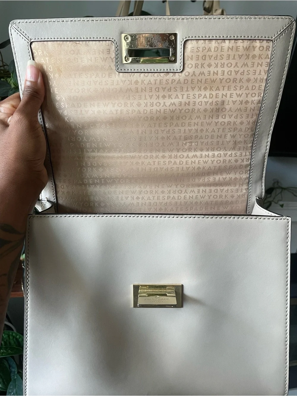 Kate Spade Taupe Leather Top-Handle Satchel